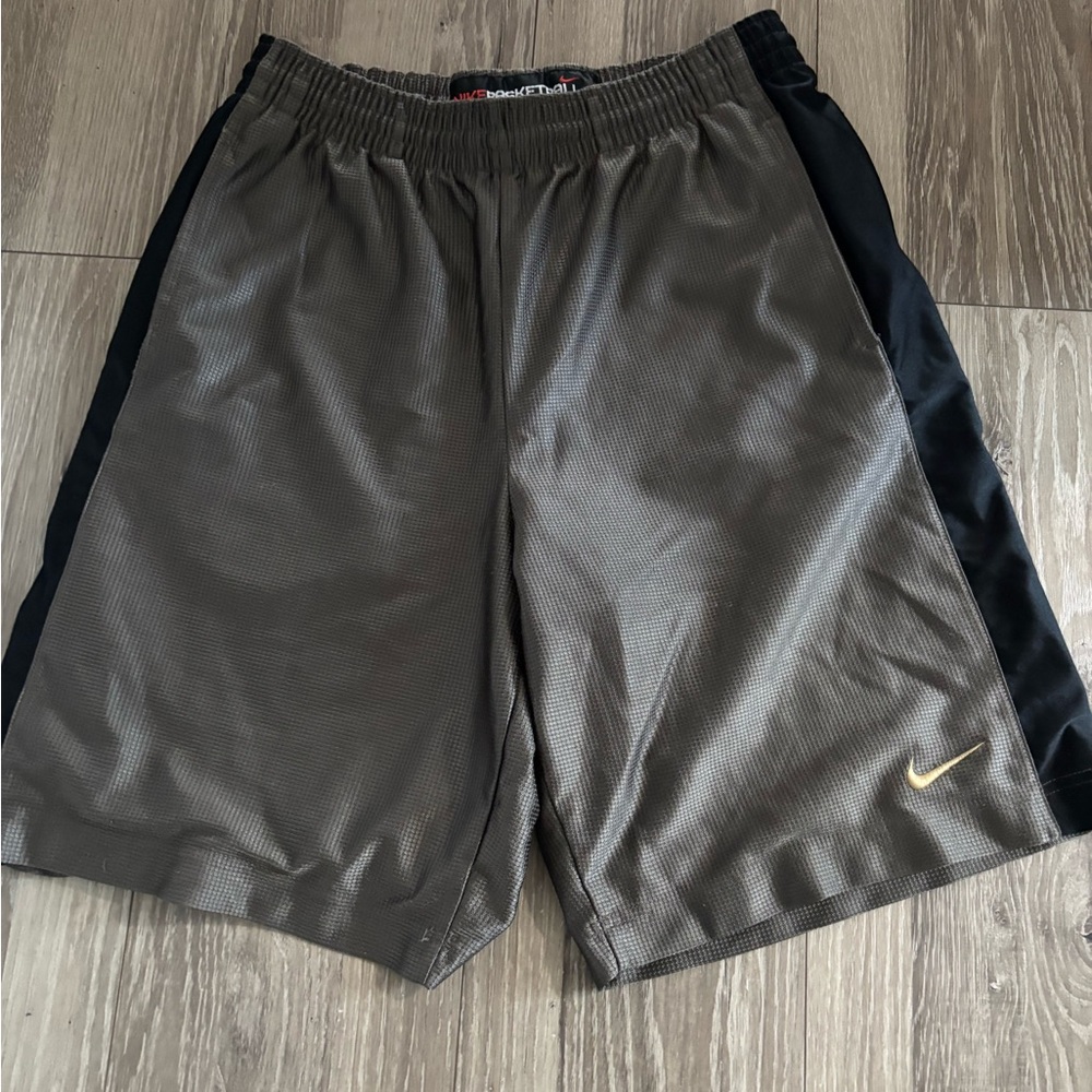 Nike Black and Brown Shorts with Gold Logo